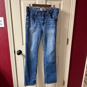 Ariat REAL Denim Women's Jeans Perfect‎ Rise Straight Blue Wash Size 32R
